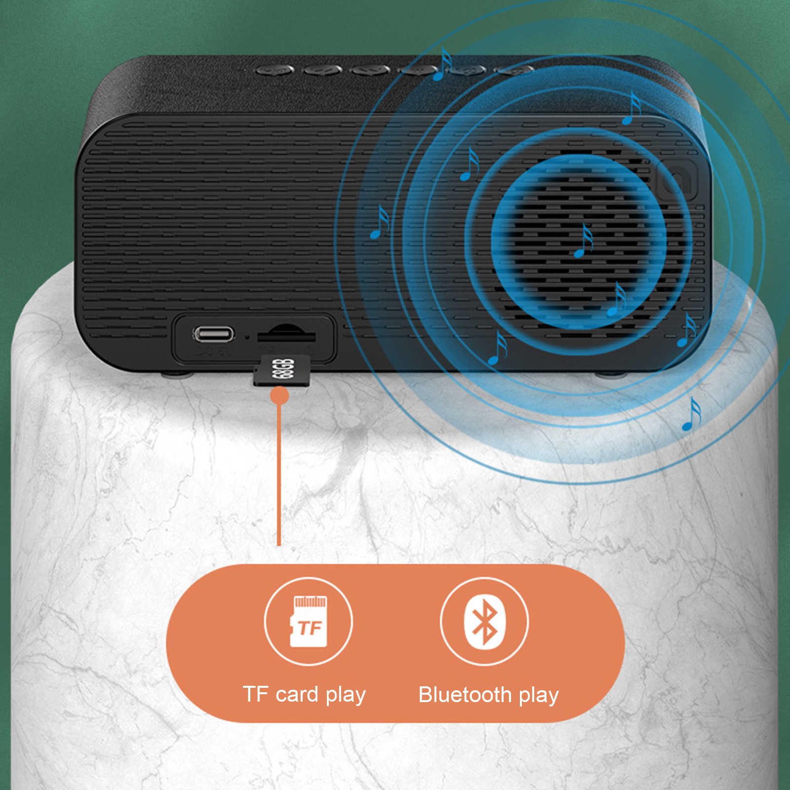Bluetooth Ψηφιακό Ρολόι Ηχείο με Ξυπνητήρι, Στερεοφωνικό Ήχο, Νυχτερινό Φως & Πολλαπλή Αναπαραγωγή, Επιτραπέζιο - Andowl Q-YX126 Πετρόλ